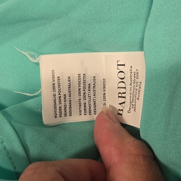 BARDOT-"Malinda" Slipdress Aqua Backless Spaghetti Straps Dress-Size Small - Picture 12 of 17